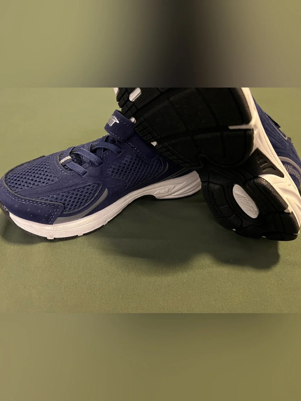 Kids Navy Blue Athletic Sneakers with Hook-and-Loop Velcro Strap Size 12